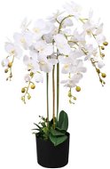 Umelá rastlina orchidea s kvetináčom 75 cm biela - Umelý kvet