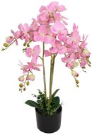 Umelá rastlina orchidea s kvetináčom 75 cm ružová - Umelý kvet