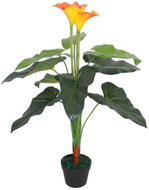 Artificial Calla Plant with Flowerpot 85cm Red-yellow - Artificial Flower