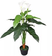 Umelá rastlina kala s kvetináčom 85 cm biela - Umelý kvet