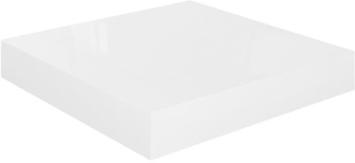 Shumee plovoucí nástěnná bílá vysoký lesk 23×23,5×3,8 cm MDF, 323739 - Shelf - Main image