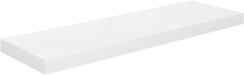 Shumee plovoucí nástěnná bílá vysoký lesk 80×23,5×3,8 cm MDF, 323751 - Shelf - Main image