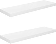 Shumee floating wall mounted 2 pcs white high gloss 80×23,5×3,8 cm, 323752 - Shelf