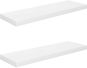 Shumee plávajúce nástenné 2 ks biele vysoký lesk 80×23,5×3,8 cm, 323752 - Polica