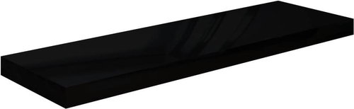 Shumee plovoucí nástěnná černá vysoký lesk 80×23,5×3,8 cm MDF, 323772 - Police - Main image