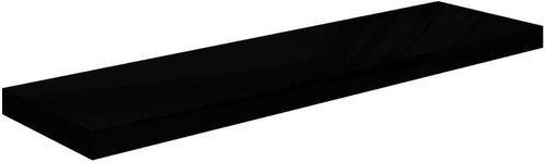 Shumee plovoucí nástěnná černá vysoký lesk 90×23,5×3,8 cm MDF, 323775 - Police - Main image