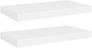 Shumee plávajúce nástenné 2 ks biele 50×23×3,8 cm MDF, 323809 - Polica