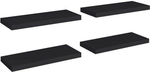 Shumee plovoucí nástěnné 4 ks černé 60×23,5×3,8 cm MDF, 323834 - Shelf - Main image