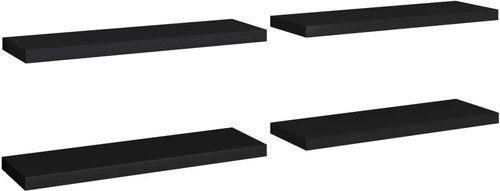 Shumee plovoucí nástěnné 4 ks černé 80×23,5×3,8 cm MDF, 323837 - Shelf - Main image