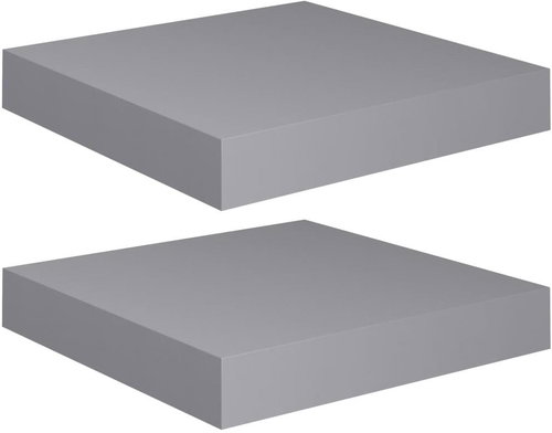 Shumee plovoucí nástěnné 2 ks šedé 23×23,5×3,8 cm MDF, 323845 - Shelf - Main image