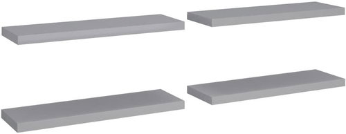 Shumee plovoucí nástěnné 4 ks šedé 80×23,5×3,8 cm MDF, 323858 - Shelf - Main image
