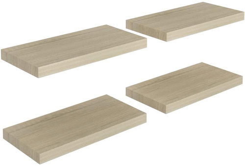 Shumee plovoucí nástěnné 4 ks dubové 50×23×3,8 cm MDF, 323873 - Police - Main image
