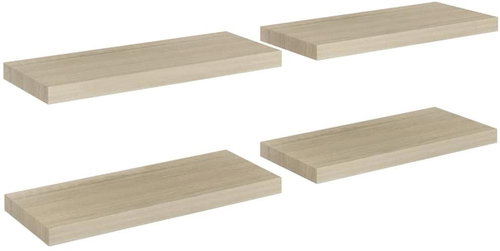 Shumee plovoucí nástěnné 4 ks dubové 60×23,5×3,8 cm MDF, 323876 - Police - Main image