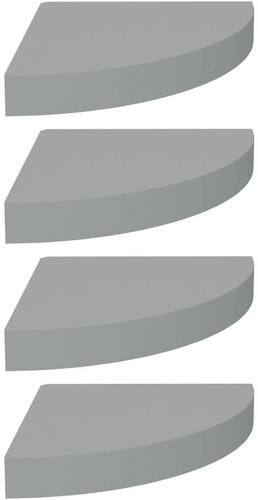 Shumee plovoucí rohové 4 ks šedé 25×25×3,8 cm MDF, 323903 - Shelf - Main image