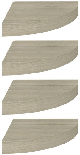 Shumee plovoucí rohové 4 ks dub 25×25×3,8 cm MDF, 323906 - Shelf - Main image