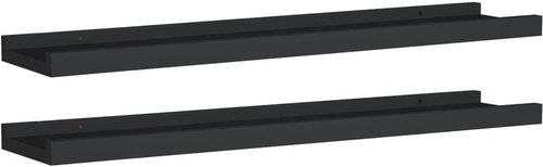 Shumee na zarámované obrázky 2 ks černé 60×9×3 cm MDF, 323932 - Shelf - Main image