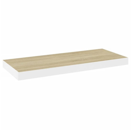 Shumee plovoucí nástěnná dubová a bílá 60×23,5×3,8 cm MDF, 326576 - Shelf - Main image