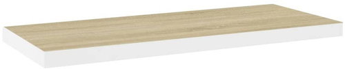 Shumee plovoucí nástěnná dub a bílá 80×23,5×3,8 cm MDF, 326579 - Police - Main image