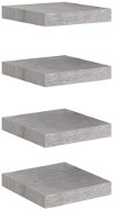Shumee plovoucí nástěnné 4 ks betonově šedé 23×23,5×3,8 cm MDF, 326590 - Police
