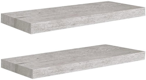 Shumee plovoucí nástěnné 2 ks betonově šedé 60×23,5×3,8 cm MDF, 326598 - Police - Main image