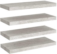 Shumee plovoucí nástěnné 4 ks betonově šedé 60×23,5×3,8 cm MDF, 326599 - Police