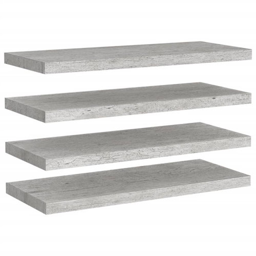 Shumee plovoucí nástěnné 4 ks betonově šedé 80×23,5×3,8 cm MDF, 326602 - Shelf - Main image