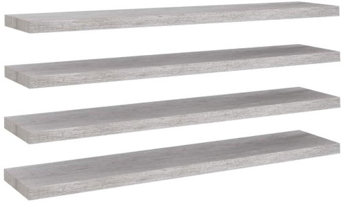Shumee plovoucí nástěnné 4 ks betonově šedé 120×23,5×3,8 cm MDF, 326608 - Shelf - Main image