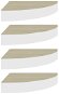 Shumee - Nástenné rohové, 4 ks, dub a biele, 25 × 25 × 3,8 cm, MDF, 326632 - Polica