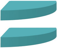 Shumee Nástěnné rohové 2 ks modré 25×25×3,8 cm MDF, 326637 - Shelf