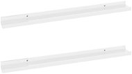 Shumee - Nástenné 2 ks vysoký lesk biele  80×9×3 cm, 326650 - Polica