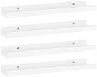 Shumee Nástenné 4 ks vysoký lesk biele 40 × 9 × 3 cm, 326653 - Polica
