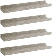 Shumee Nástěnné 4 ks betonově šedá 40×9×3 cm, 326704 - Police