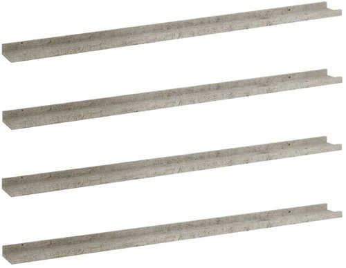 Shumee Nástěnné 4 ks betonově šedé 115×9×3 cm, 326708 - Police - Main image