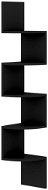 Shumee nástenná rohová čierna 19 × 19 × 123 cm drevotrieska, 326832 - Polica