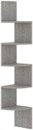 Shumee nástenná rohová betónovo sivá 19 × 19 × 123 cm drevotrieska, 326835 - Polica
