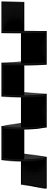 Shumee nástenná rohová čierna lesklá 19×19×123 cm drevotrieska, 326838 - Polica