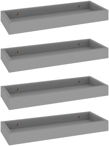 Shumee Nástěnné Loggia 4 ks šedé 40×15×4 cm MDF, 330204 - Shelf - Main image