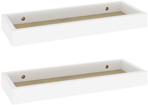 Shumee Nástěnné Loggia 2 ks dub a bílé 40×15×4 cm MDF, 330207 - Shelf - Main image