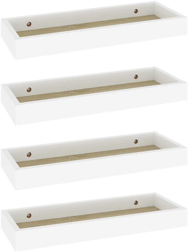 Shumee Nástěnné Loggia 4 ks dub a bílé 40×15×4 cm MDF, 330208 - Shelf - Main image