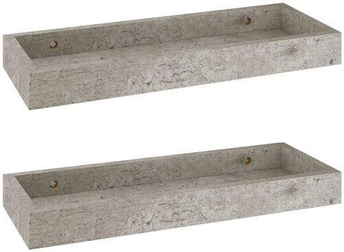 Shumee Nástěnné Loggia 2 ks betonově šedé 40×15×4 cm MDF, 330209 - Shelf - Main image