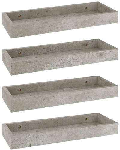 Shumee Nástěnné Loggia 4 ks betonově šedé 40×15×4 cm MDF, 330210 - Shelf - Main image