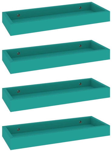 Shumee Nástěnné Loggia 4 ks modré 40×15×4 cm MDF, 330212 - Police - Main image