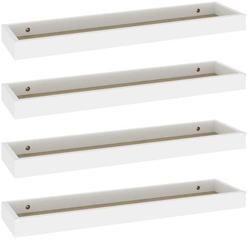 Shumee Nástěnné Loggia 4 ks dub a bílé 60×15×4 cm MDF, 330222 - Police - Main image