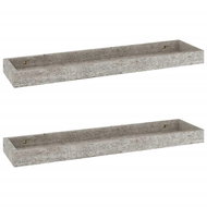Shumee Nástěnné Loggia 2 ks betonově šedé 60×15×4 cm MDF, 330223 - Police