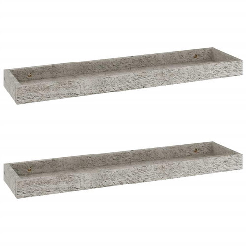Shumee Nástěnné Loggia 2 ks betonově šedé 60×15×4 cm MDF, 330223 - Police - Main image