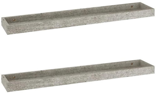 Shumee Nástěnné Loggia 2 ks betonově šedé 80×15×4 cm MDF, 330237 - Shelf - Main image