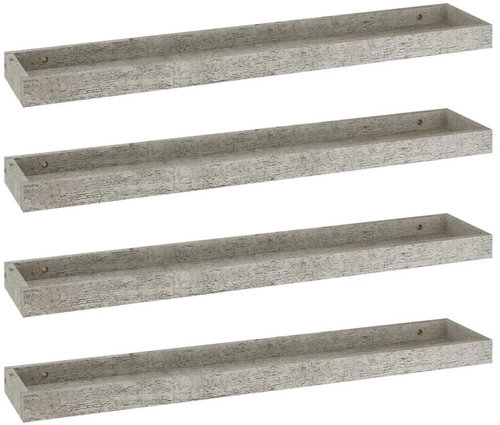Shumee Nástěnné Loggia 4 ks betonově šedé 80×15×4 cm MDF, 330238 - Shelf - Main image