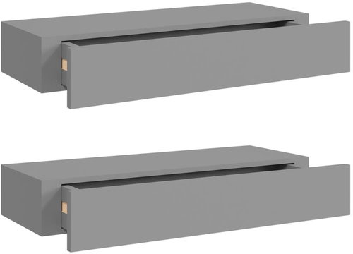 Shumee Nástěnné se zásuvkami 2 ks šedé 60×23,5×10 cm MDF, 330260 - Shelf - Main image