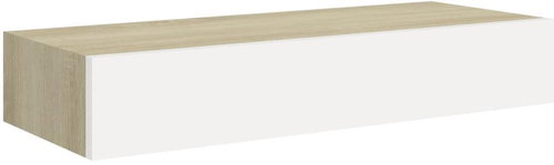 Shumee wall unit with drawer oak and white 60×23,5×10 cm MDF, 330263 - Shelf - Main image