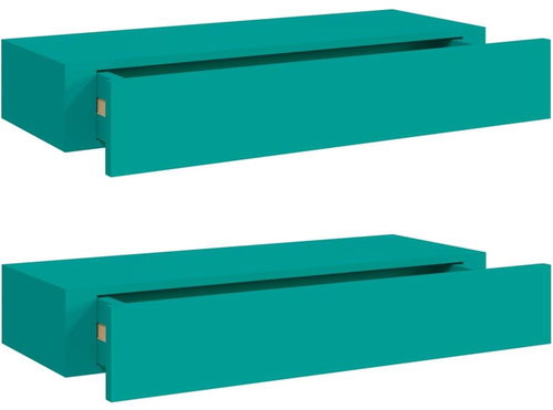 Shumee Nástěnné se zásuvkami 2 ks modrá 60×23,5×10 cm MDF, 330268 - Shelf - Main image